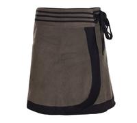 Vishes - Alternative Bekleidung - Thermorock Warmer Damen Winterrock kurz Wickelrock aus ECO-Fleece Olive