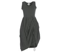 Vishes - Alternative Bekleidung - verstellbares Damen Kleid lang kurzes Sommerkleid Damen Kleider grau 44