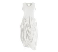 Vishes - Alternative Bekleidung - verstellbares Damen Kleid lang kurzes Sommerkleid Damen Kleider weiß 48