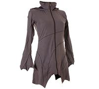 Vishes - Alternative Bekleidung - warme Elfen Zipfeljacke/Kurzmantel mit Zipfelkapuze grau 40