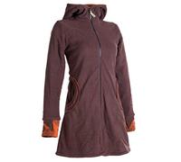 Vishes - Alternative Bekleidung - Warmer Elfen Kurzmantel mit Zipfelkapuze braun-orange 36