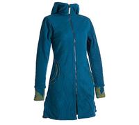 Vishes - Alternative Bekleidung - Warmer Elfen Kurzmantel mit Zipfelkapuze türkis 40