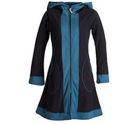 Vishes- Alternative Bekleidung - Weicher Eco Fleecemantel für den Übergang mit großen abgesetztenTaschen schwarz 38-40