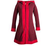 Vishes- Alternative Bekleidung - Weicher Eco Fleecemantel für den Übergang mit großen abgesetztenTaschen dunkelrot 38