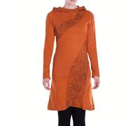 Vishes Blumenkleid Langarm-Spitzenkleid mit Kapuze in Orange | Größe M (38) | Handgefertigt aus 100% Baumwolle | Ideal für Jede Jahreszeit | Nachhaltige Alternative Bekleidung