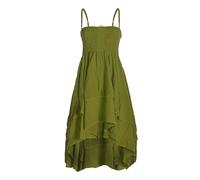 Vishes Damen 2in1 Sommerkleid-Rock | Olive | Flexibel als Spaghettiträger-Kleid oder Rock tragbar | 100% Baumwolle I Ideal für Frühjahr & Sommer I Nachhaltige Alternative Bekleidung