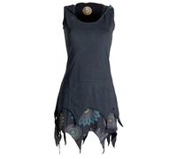 Vishes Damen Elfentunika im Lagenlook mit Zipfeln I Größe 42 I Handgefertigte Tunika aus 100% Baumwolle I Bequem & modisch für Alltag & Freizeit I Nachhaltige Alternative Bekleidung I Schwarz