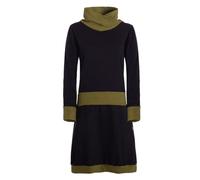 Vishes Damen Kleid Langarm A-Linie mit Kragen, zweifarbig, bequemes Freizeitkleid - Alternative Bekleidung