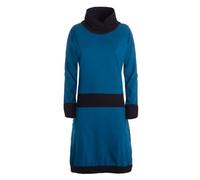 Vishes Damen Kleid Langarm A-Linie mit Kragen, zweifarbig, bequemes Freizeitkleid - Alternative Bekleidung