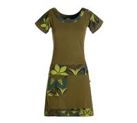 Vishes Damen Kurzarm Kleid in Orange I Größe L (36) I Handgefertigt aus 100% Baumwolle I Stylisches Sommerkleid für Freizeit & Alltag I Nachhaltige Alternative Bekleidung