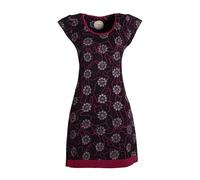 Vishes Damen Kurzarm Kleid in Schwarz I Größe 2XL (44) I Handgefertigt aus 100% Baumwolle I Stylisches Sommerkleid für Freizeit & Alltag I Nachhaltige Alternative Bekleidung