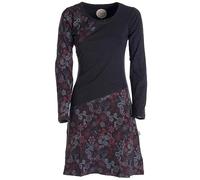 Vishes Damen Langarm Kleid I Größe 36 I Handgefertigt aus 100% Baumwolle I Stylisches Mini-Kleid für Freizeit & Alltag zu jeder Jahreszeit I Nachhaltige Alternative Bekleidung I schwarz