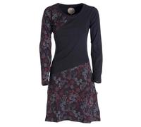 Vishes Damen Langarm Kleid I Größe 38 I Handgefertigt aus 100% Baumwolle I Stylisches Mini-Kleid für Freizeit & Alltag zu jeder Jahreszeit I Nachhaltige Alternative Bekleidung I schwarz