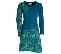 Vishes Damen Langarm Kleid I Größe 40 I Handgefertigt aus 100% Baumwolle I Stylisches Mini-Kleid für Freizeit & Alltag zu jeder Jahreszeit I Nachhaltige Alternative Bekleidung I türkis