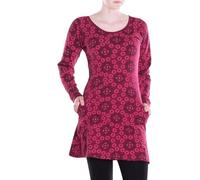 Vishes Damen leichtes Langarmshirt-Kleid in Dunkelrot | Größe S (36) | Handgefertigt aus 100% Baumwolle | Ideal für Frühling, Sommer & Herbst | Nachhaltige Alternative Bekleidung