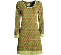 Vishes Damen leichtes Langarmshirt-Kleid in Olive | Größe S (36) | Handgefertigt aus 100% Baumwolle | Ideal für Frühling, Sommer & Herbst | Nachhaltige Alternative Bekleidung
