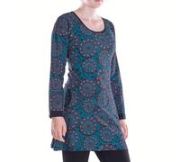 Vishes Damen leichtes Langarmshirt-Kleid in Schwarz | Größe 2XL (44) | Handgefertigt aus 100% Baumwolle | Ideal für Frühling, Sommer & Herbst | Nachhaltige Alternative Bekleidung
