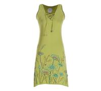 Vishes Damen Minikleid in Hellgrün I Größe XL (42) I Handgefertigt aus 100% Baumwolle I Stylisches Sommerkleid für Freizeit & Alltag I Nachhaltige Alternative Bekleidung