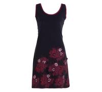 Vishes Damen Minikleid in Schwarz I Größe XS (34) I Handgefertigt aus 100% Baumwolle I Stylisches Sommerkleid für Freizeit & Alltag I Nachhaltige Alternative Bekleidung