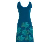 Vishes Damen Minikleid in Türkis I Größe L (40) I Handgefertigt aus 100% Baumwolle I Stylisches Sommerkleid für Freizeit & Alltag I Nachhaltige Alternative Bekleidung