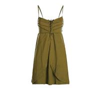 Vishes Damen Sommerkleid in Olive mit Spaghettiträgern I Größe S (34-36) I 100% Baumwolle I Stylisches Sommerkleid für Freizeit & Alltag I Nachhaltige Alternative Bekleidung