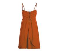 Vishes Damen Sommerkleid in Orange mit Spaghettiträgern I Größe M (36) I 100% Baumwolle I Stylisches Sommerkleid für Freizeit & Alltag I Nachhaltige Alternative Bekleidung