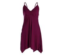 Vishes Damen Sommerkleid mit Spaghettiträgern in Dunkelrot I Größe 2XL (44) I Handgefertigt aus 100% Baumwolle I Träger-Kleid I Ideal für Frühjahr & Sommer I Nachhaltige Alternative Bekleidung