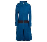 Vishes - Fleece Übergangsmantel mit Kapuze, Taschen, Daumenlöchern und bestickter Pusteblume - Alternative Bekleidung türkis-schwarz 50