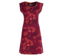 Vishes - Kurzarm Damen Sommer Longshirt Tunika Mini-Kleid dunkelrot 52