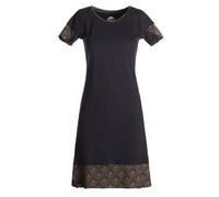 Vishes Kurzarm Kleid Damen Lagendesign Bedruckt Baumwolle Jersey - Alternative Mode schwarz 42-44