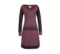 Vishes Leichtes Jerseykleid Langarm mit Punkten in Schwarz-Dunkelrot | Größe S (36) | Handgefertigt aus 100% Baumwolle | Ideal für Herbst & Frühjahr | Nachhaltige Alternative Bekleidung