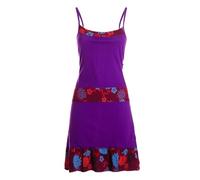 Vishes Mini Trägerkleid Damen Jersey Baumwolle mit Blumenbordüre - Alternative Mode violett 38