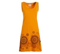 Vishes Sommerkleid Damen Hippie Mandala Print Trägerkleid Baumwolle - Alternative Mode gelb 36