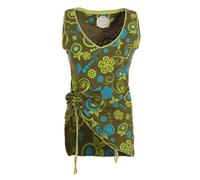 Vishes Tanktop Damen Blumenprint V-Ausschnitt verstellbar Baumwolle - Alternative Mode Olive 38