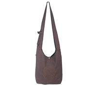 Vishes - Umhängetasche aus langlebiger, handgewebter Baumwolle mit aufgestickter Spirale - Unisex braun