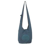 Vishes - Umhängetasche aus langlebiger, handgewebter Baumwolle mit aufgestickter Spirale - Unisex türkis