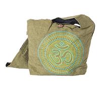 Vishes - Umhängetasche Stoff Beuteltasche Schulterbeutel Damen Beutel Herren Langer breiter Tragegurt Om Unisex Olive