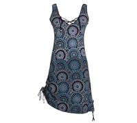 Vishes verstellbares Damen Minikleid aus Baumwolljersey mit Schnürung - Alternative Mode schwarz 40