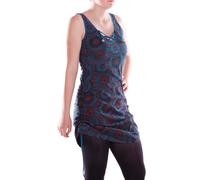 Vishes verstellbares Damen Minikleid aus Baumwolljersey mit Schnürung - Alternative Mode türkis 40