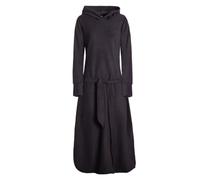 Vishes warmes langes Winterkleid Kapuzen Kleid aus Fleece mit Daumenlöchern und Taschen - Alternative Bekleidung schwarz 38