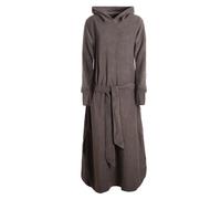 Vishes warmes langes Winterkleid Kapuzen Kleid aus Fleece mit Daumenlöchern und Taschen - Alternative Bekleidung Olive 40