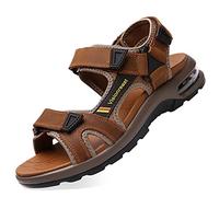 visionreast Sportliche Herren-Sandalen, offene Zehen, Wandern, Outdoor, rutschfest, Luftkissen, Sport, Freizeit, Strandsandalen, C_Brown, 46 EU
