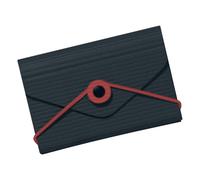 Visitenkarten-Etui schwarz, Verschlussknopf und -gummi rot