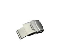 VISIYUBL 16mm 18mm 20mm 22mm Edelstahl Faltschließe Passend for Seiko Uhrenarmband Passend for Casio Verschluss Doppeldruckknopf Uhrenzubehör(20MM_NO LOGO)