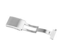 VISIYUBL 18mm 20mm 22mm Massives Edelstahl 316L Metallarmband Faltschließe Passend for Seiko Double Push Butterfly Uhrenverschluss Zubehör(Silver,18mm)