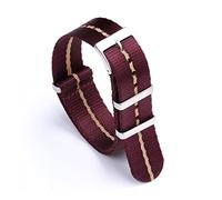 VISIYUBL 20mm 22mm Smooth Nato Nylon Strap Fit for Tudor Uhr Sicherheitsgurt Armband Männer Frauen Universal Typ Sport Truppe Parachute Tasche Uhrband(Red-Khaki,22mm)