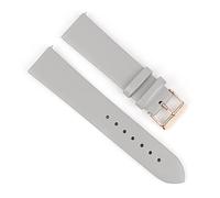 VISIYUBL Leder Frauen Armband 12mm 14mm 16mm 18mm 20mm Quick Release Rindslederband Uhr Band Gürtel Ersatz Goldschnalle(Gray-rose gold,14mm)