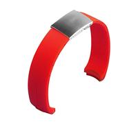 VISIYUBL Silikon-Uhr-Bandbänder 20mm 21mm Experte T013 T047 T081 T33 Gummi-Strap T-Sport-Armband wasserdicht T013420A T047420A. for Tissot passen(Red claspsilver,21mm)
