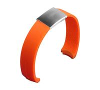 VISIYUBL Silikon-Uhr-Bandbänder 20mm 21mm Experte T013 T047 T081 T33 Gummi-Strap T-Sport-Armband wasserdicht T013420A T047420A. for Tissot passen(Orange claspsilver,21mm)