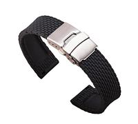 VISIYUBL Uhrenarmband für Sporttaucher, Uhrenarmband mit Faltschließe, Gummi-Uhrenarmband, 18 mm, 20 mm, 22 mm, 24 mm, 24 mm, Kunstharz, Achat